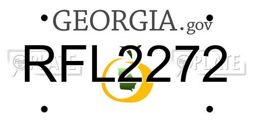RFL2272 Georgia License Plate