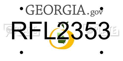 RFL2353 Georgia License Plate
