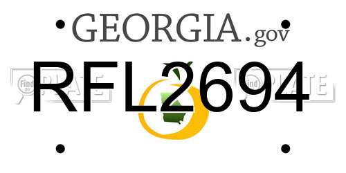 RFL2694 Georgia License Plate