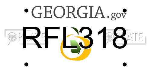 RFL318 Georgia License Plate