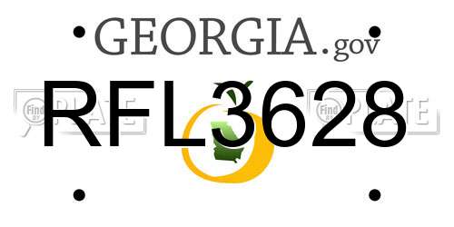 RFL3628 Georgia License Plate