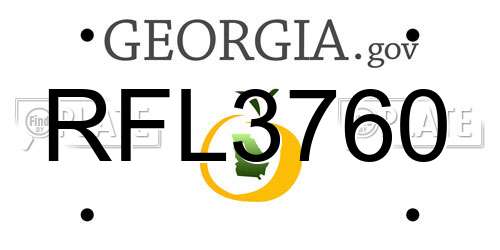 RFL3760 Georgia License Plate