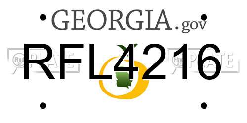 RFL4216 Georgia License Plate