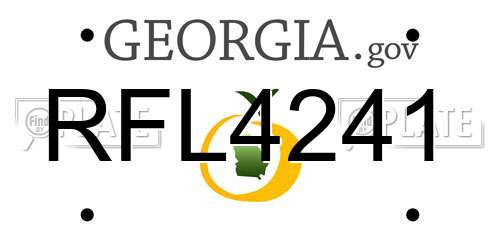 RFL4241 Georgia License Plate