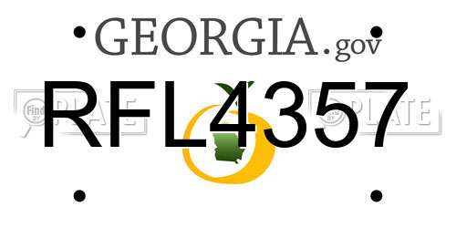 RFL4357 Georgia License Plate