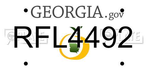 RFL4492 Georgia License Plate