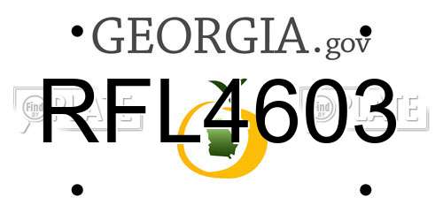 RFL4603 Georgia License Plate