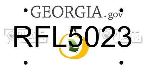 RFL5023 Georgia License Plate