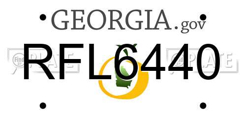 RFL6440 Georgia License Plate