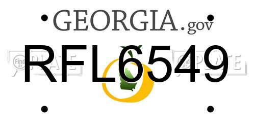 RFL6549 Georgia License Plate