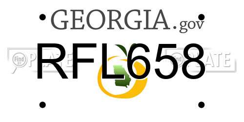 RFL658 Georgia License Plate