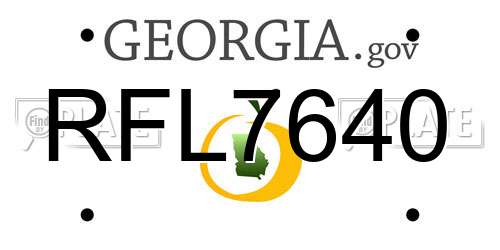 RFL7640 Georgia License Plate