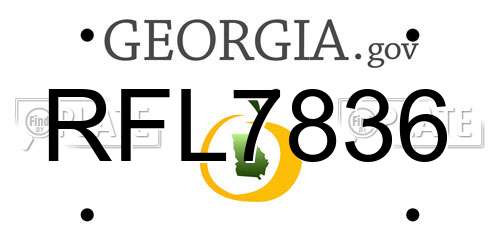 RFL7836 Georgia License Plate