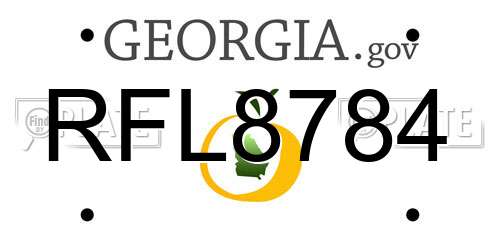 RFL8784 Georgia License Plate