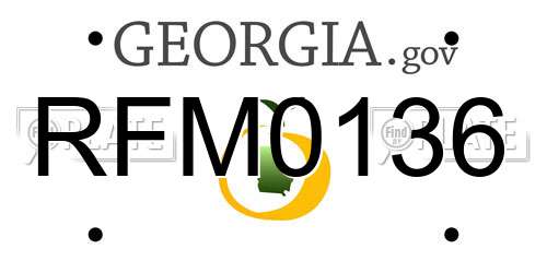 RFM0136 Georgia License Plate