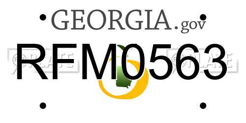 RFM0563 Georgia License Plate