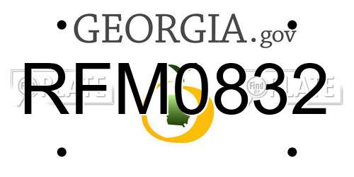 RFM0832 Georgia License Plate