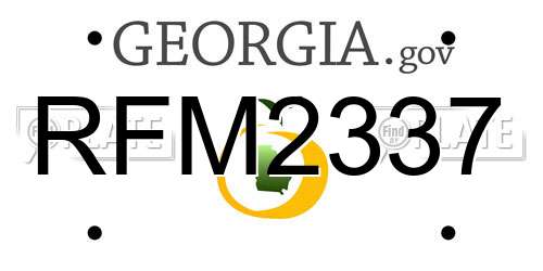 RFM2337 Georgia License Plate