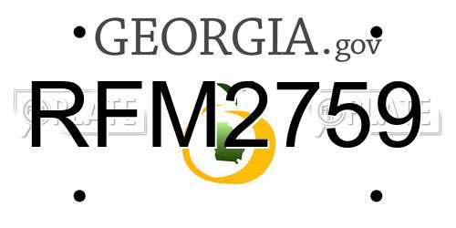 RFM2759 Georgia License Plate