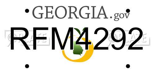 RFM4292 Georgia License Plate