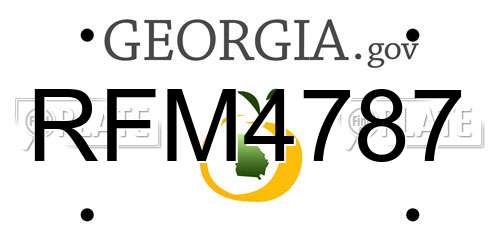 RFM4787 Georgia License Plate