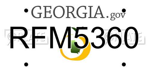 RFM5360 Georgia License Plate