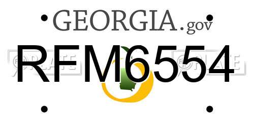 RFM6554 Georgia License Plate
