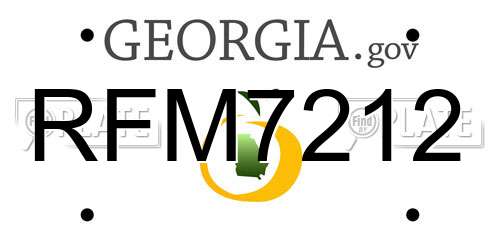 RFM7212 Georgia License Plate