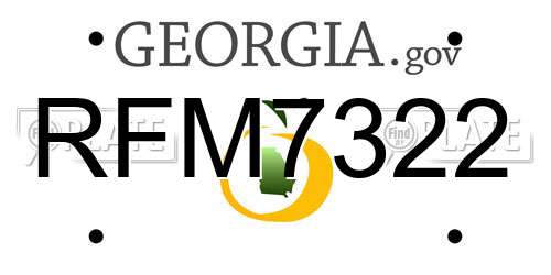 RFM7322 Georgia License Plate