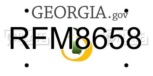 RFM8658 Georgia License Plate