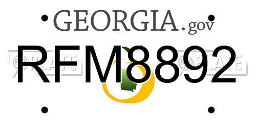 RFM8892 Georgia License Plate
