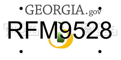 RFM9528 Georgia License Plate