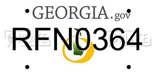 RFN0364 Georgia License Plate