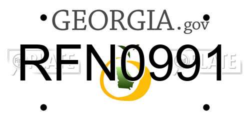 RFN0991 Georgia License Plate