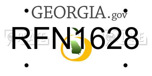 RFN1628 Georgia License Plate