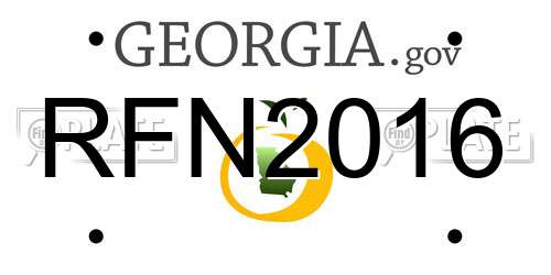 RFN2016 Georgia License Plate