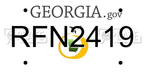 RFN2419 Georgia License Plate