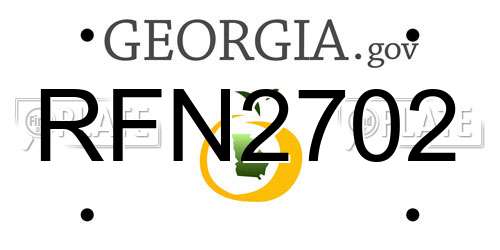 RFN2702 Georgia License Plate