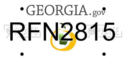 RFN2815 Georgia License Plate
