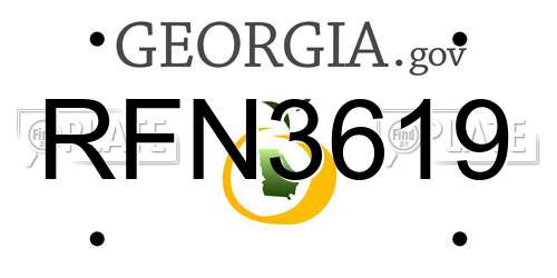 RFN3619 Georgia License Plate