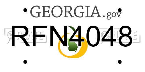 RFN4048 Georgia License Plate