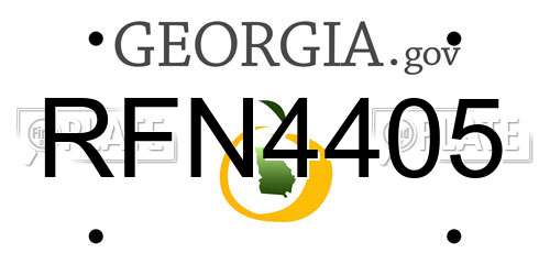 RFN4405 Georgia License Plate