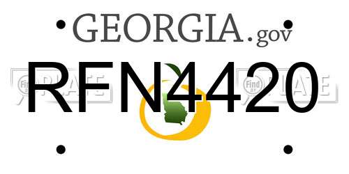 RFN4420 Georgia License Plate