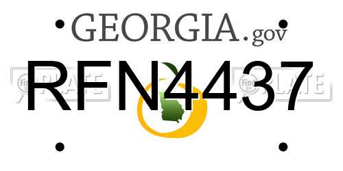 RFN4437 Georgia License Plate