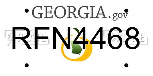 RFN4468 Georgia License Plate