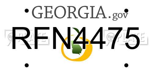 RFN4475 Georgia License Plate
