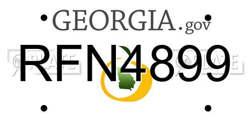 RFN4899 Georgia License Plate