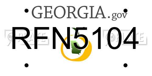RFN5104 Georgia License Plate