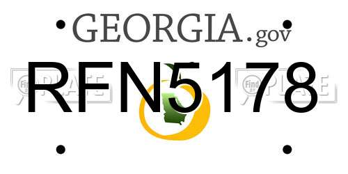 RFN5178 Georgia License Plate