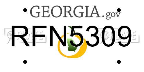 RFN5309 Georgia License Plate